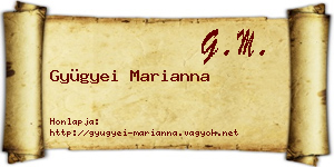 Gyügyei Marianna névjegykártya